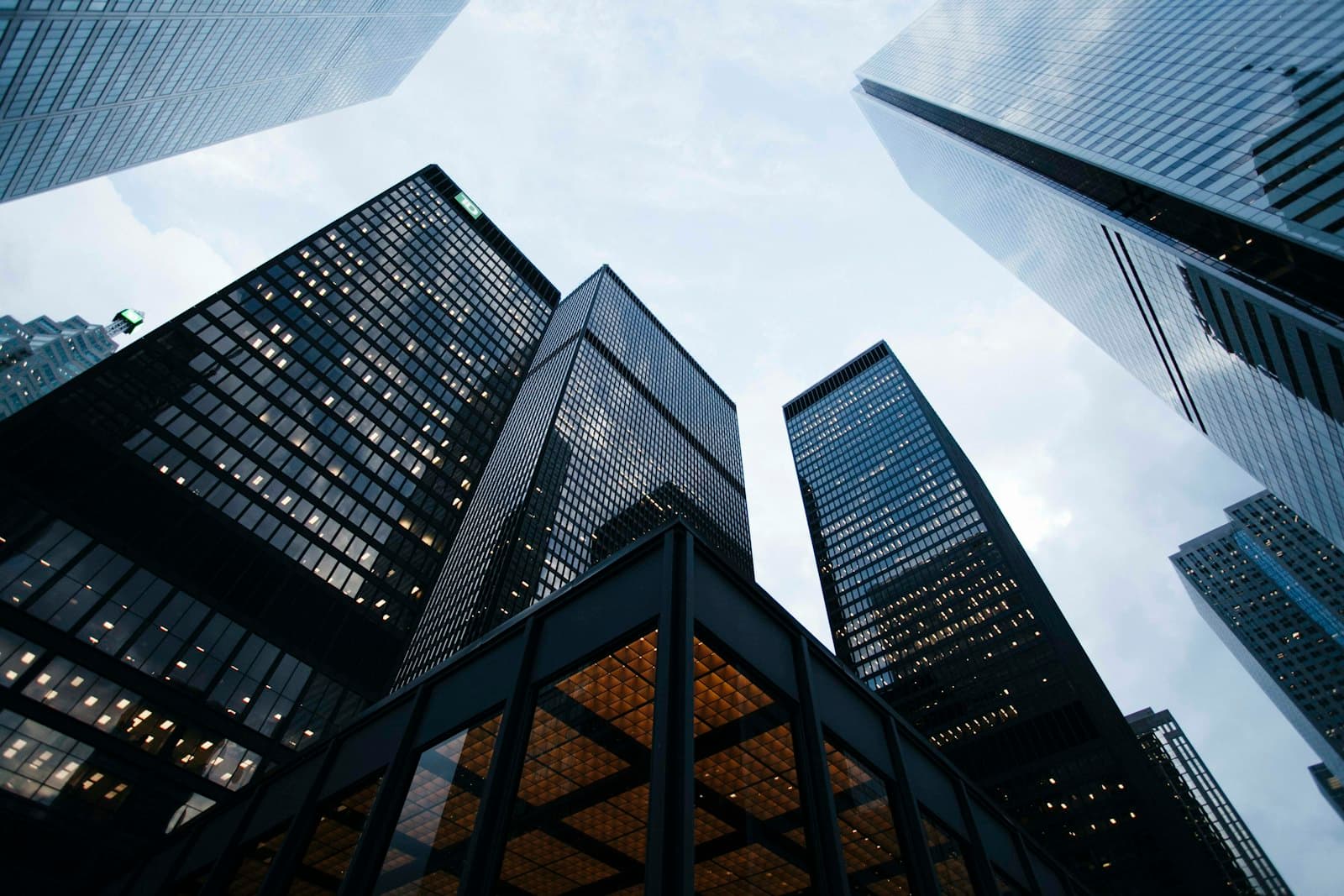 Office towers in a financial district, symbolizing investment and budget
